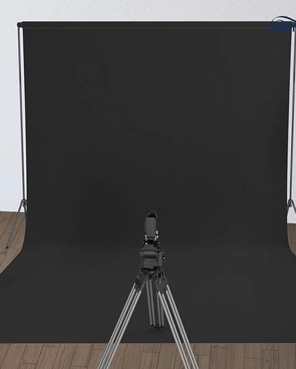 ISSUNTEX 5X7 ft Background Muslin Backdrop, Photo Studio, Collapsible High Density Screen for Video Photography and Television-Black