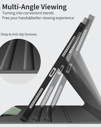 H HOLIMET Case for iPad Air 11 inch M3 2025 2024/iPad Air 5th Generation 2022/iPad Air 4th Generation 2020 10.9 Inch with Pencil Holder Shockproof Protective Cover for iPad Air 6/5/4 Vegan Leather
