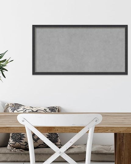 Amanti Art Black Framed Magnetic Board 13x25 Small Vision Board for use with Magnets, 100% Metal Sheet to Display Items as Office Decor or for Home Organization in mudroom, Kitchen or Kids Room