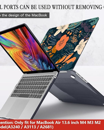 CISSOOK Compatible with MacBook Air 13.6 inch Case 2025 2024 2023 2022 Release M4 M3 M2 Chip, Plastic Flowers Hard Shell Keyboard Cover for MacBook Air 13.6 inch Case A3240 A3113 A2681, Little Flower