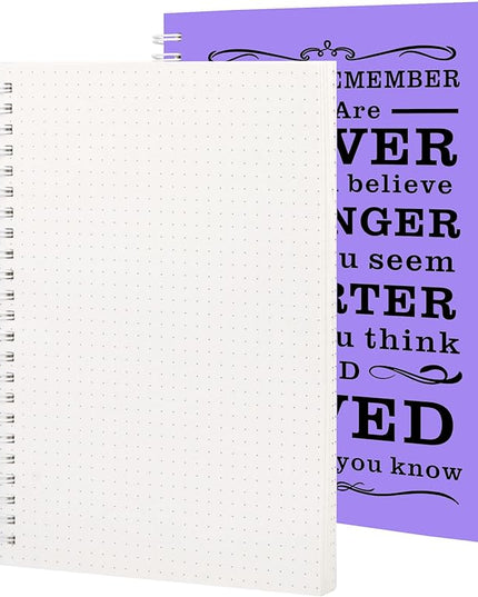 2Pcs Spiral Dotted Notebook,Inspirational Gifts A5 Dot Grid Spiral Notebook for Work & Sketching,Perfect for Office School Home Supplies,160 Pages (2, Dot Grid Purple)