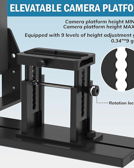 13-inch high-Definition Wide-Angle teleprompter｜High-Definition Beam Splitter Design｜Manual Height Adjustment, Compatible with a Wide Range of Devices｜with Remote Control and teleprompter apps