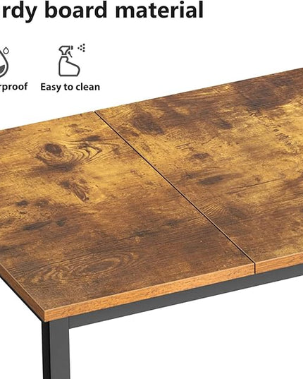 DlandHome 71 inches X-Large Computer Desk, Composite Wood Board, Decent and Steady Home Office Desk/Workstation/Table,23.6 Wide, Retro