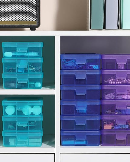 novelinks 18 Pack Small Plastic Storage Containers Clear Arts & Crafts Storage Boxes & Organizers Stackable Small Containers With Lids For Organizin (Set 4)