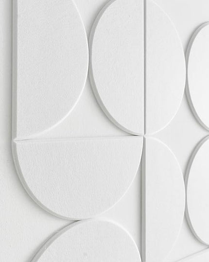 Large Bulletin Board Kit 48x36- Minimalist Wall Art to Replace Your Old Cork Boards for Walls for Office Decor - 24-Pack Semi-Circle Felt Wall Tiles for Home Office Décor (Milky White