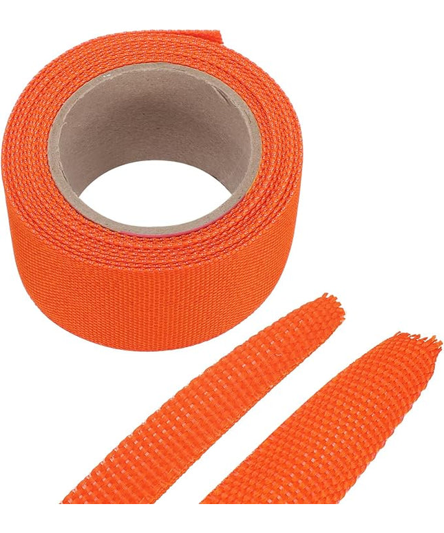 MECCANIXITY Braided Cable Sleeves Heat Shrinkable Fabric Sleeving, 1 1/4" 10ft Orange 2:1 Ratio Heat Shrinkable Cord Protector for Harness Cable, Network Cable Protection, Cable Management