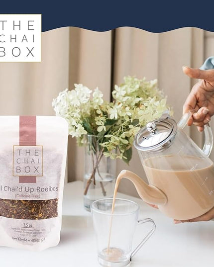 The Chai Box Loose Leaf Masala Chai - Gluten & Caffeine Free | Organic Rooibos Tea made with Ginger, Clove, Cinnamon, Cardamom, Fennel (Pack of 1) 2.5 oz | Makes 25 Cups | Small Batch Loose Leaf Tea with Whole, Premium Spices