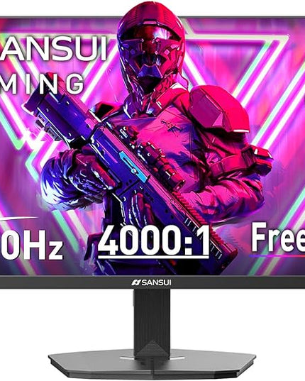 SANSUI 24 Inch Gaming Monitor 200Hz 180Hz 1Ms FreeSync HDR 110% sRGB FHD 1080P Computer Monitor HDMI DP Ports Eye Care Frameless VESA Mount Cable Management (ES-G24F4L HDMI Cable Included)