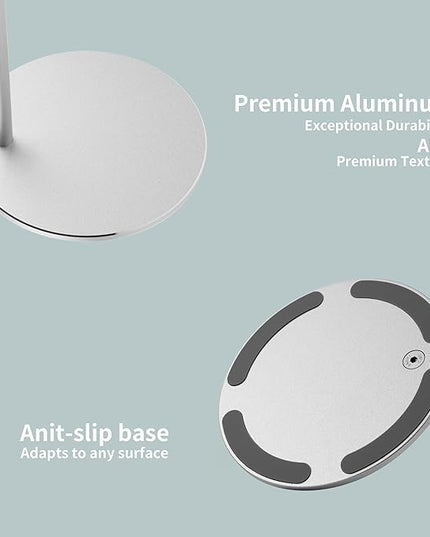 LinNature Aluminum Alloy Headphone Stand for Desk with Non-Slip Base - Universal Headset Stand Compatible with Over-Ear, On-Ear and Neckband Headphones (Silver)