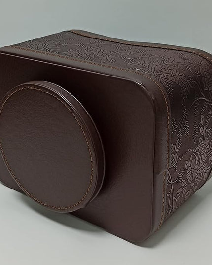 Antique Leather Remote Control Holder 360 Degree Spinning,Desk Rotating Organizer/Caddy for TV Remote Controllers,Pen,Calculator Media Player,DVD,Office Supplies,Mobile Phone Storage Box (Retro)