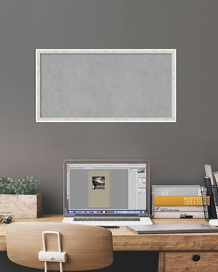 Amanti Art White Framed Magnetic Board 13x25 Small Vision Board for use with Magnets, 100% Metal Sheet to Display Items as Office Decor or for Home Organization in mudroom, Kitchen or Kids Room