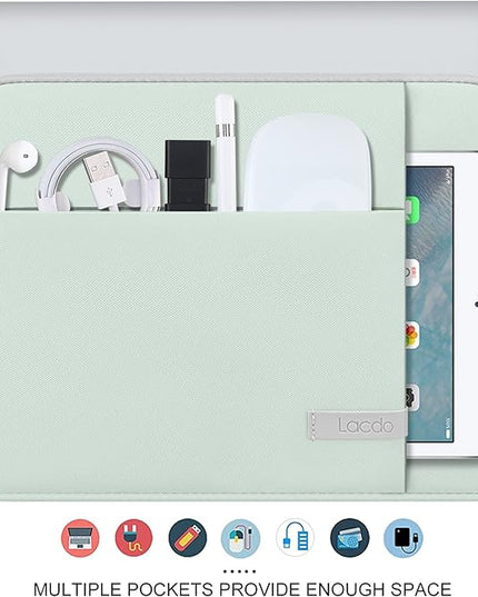 Lacdo Laptop Sleeve Case for 15 inch New MacBook Air M4 A3241 2025, M3 A3114, M2 A2941 2024-2023, 15 inch MacBook Pro A1990 A1707, Dell XPS 15 Plus Computer Case Bag with Accessory Pocket, Green