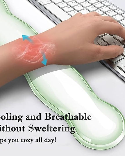Wrist Rest for Keyboard and Mouse, Ergonomic Gel Keyboard Wrist Rest for Effortless Typing & Pain Relief, Cool Silicone Gel Wrist Support Pad for Gaming, Computers, Laptops, Office