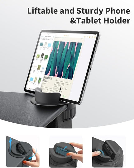 SAIJI Laptop Lap Desk - Fits Up to 17" Laptops, Lightweight Lap Tray Table Stand with Soft Leather Wrist Pad, External Monitor Holder, Lap Desk with Cushion for Home Office Working/Gaming On Couch