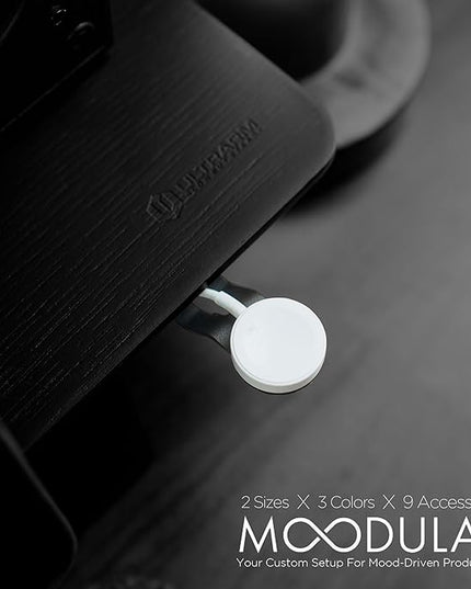 Moodular Add-ons Watch Stand for Smart Watch (Charger Not Included) [Accessory Only - Requires Moodular Wooden Monitor Stand Slide Rails for Use] Black MSA-WS