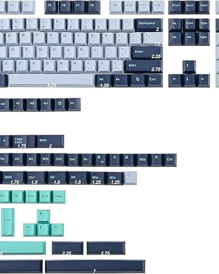 Cherry Profile PBT Keycaps, 171 Key Double Shot Custom Key caps Set for Cherry MX Switches Mechanical Keyboard (Shark)