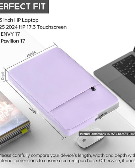 17 inch 360° Protective Laptop Case Sleeve for 2025 HP 17.3 inch Laptop, HP Envy 17, Pavilion 17, ASUS/Dell/Acer/Lenovo/LG/MSI Shockproof Water-Resistant Computer Bag with Accessory Pocket