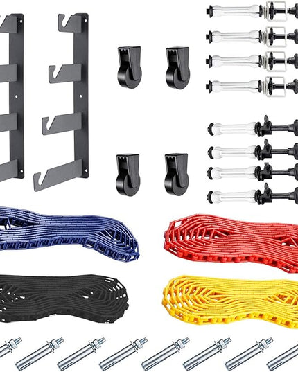 NEEWER Photography 4 Roller Wall Mounting Manual Background Support System with 2 x Four Fold Hook, 8 x Expand Bar, 4 x Chain, Load Capacity per Roller: 22lb/10kg