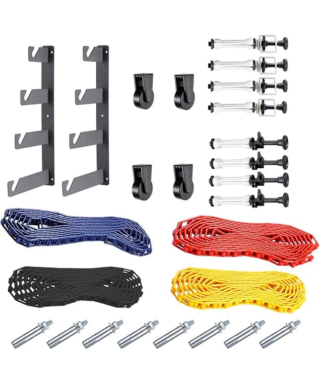 NEEWER Photography 4 Roller Wall Mounting Manual Background Support System with 2 x Four Fold Hook, 8 x Expand Bar, 4 x Chain, Load Capacity per Roller: 22lb/10kg