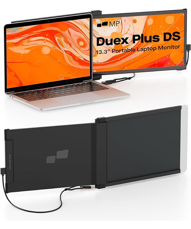 New Mobile Pixels Duex Plus DS Laptop Screen Extender, 13.3" FHD 1080P IPS Portable Monitor, Auto Rotation USB Type-C/HDMI Plug and Play Laptop Monitor, Windows/Mac/Android/Switch Compatible