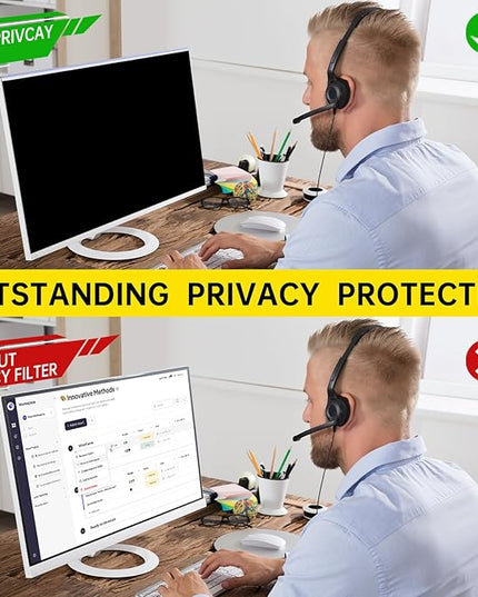 DEJIMAX 19.5 Inch Computer Privacy Screen for 16:9 Computer Monitor, Anti-Blue Light Monitor Privacy Screen Filter, Anti-UV Computer Shield