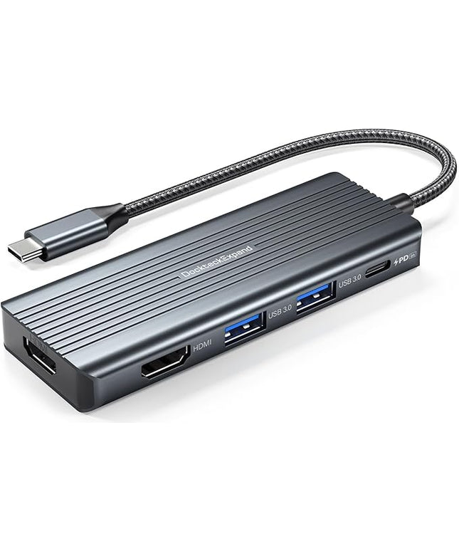 USB C to HDMI, Dual Monitor Adapter, DockteckExpand 5 in 1 Hub with 2 HDMI 4K, 2 USB 3.0, PD 100W Charging, USB C to MultiPort Adapter for Dell, HP, MacBook and Type C Devices