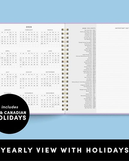 PAPERAGE 2026 Weekly & Monthly Planner, 12 Months (January 2026 - December 2026), 9.2 in x 11.2 in, Spiral Bound 2026 Planner with Weekly, Monthly & Yearly Views, Note Pages & Inner Pocket – Slate