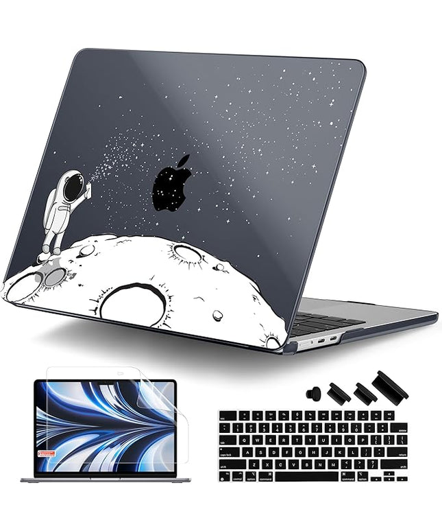 DONGKE for M4 MacBook Air 13.6 Inch Case 2025 2024 2023 2022 Model A3240 A3113 A2681 M3 M2 Chip, Plastic Hard Shell Case Cover with Touch ID for MacBook Air 13 Inch M4 - Astronaut