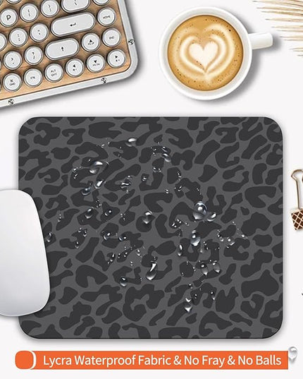Square Mouse Pad Black Leopard,Personalized Premium-Textured Custom Mouse Mat Design,Washable Mousepad Cloth,Non-Slip Rubber Base Computer Mouse Pads for Wireless Mouse