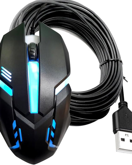 Long USB A Mouse 30FT - High Performance Wired Mouse for Windows PC, Laptop, Mac, Chromebook, Righty or Lefty Use