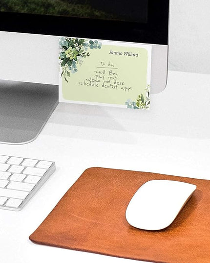 Watercolor Greenery Personalized Sticky Note Pads / 4" x 3" Custom Sticky Notes/Set of 6 Pads