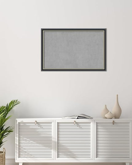 Amanti Art Black Framed Magnetic Board 23x35 Large Vision Board for use with Magnets, 100% Metal Sheet to Display Items as Office Decor or for Home Organization in mudroom, Kitchen or Kids Room