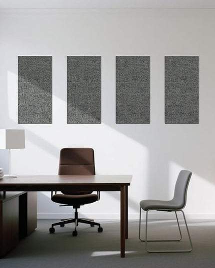 Art3dwallpanels 4 PCS Acoustic Panels, 24''x12'' Fabric Soundproof Wall Panels, Easy-Hook Mounting Sound Absorbing Panels for Studios, Office, Home Theater,Dark Grey