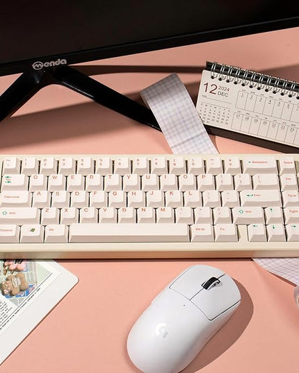 mintcaps Keycaps - 144Keys Dye-Sublimation PBT Keycaps Beige Cherry Profile Keycap for 65% 70% 75% 100% Gateron Cherry Mx Switches Mechanical Keyboard