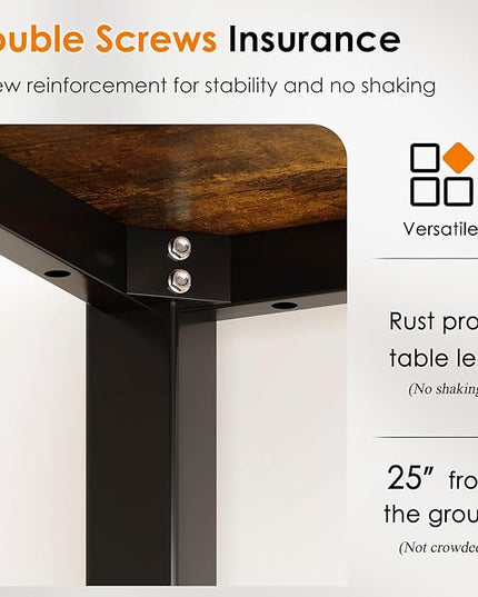 DlandHome Large Computer Desk, Composite Wood Board, Decent and Steady Home Office Desk/Workstation/Table 54.3inch Retro Black