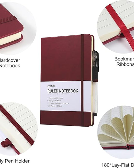20 Pack Journals for Writing College Ruled Notebooks Journal in Bulk, Hardcover Notebooks (200Pages) for Note Talking, Lined Bullet Journals for Home School Office, 5.7"x8.4", Red