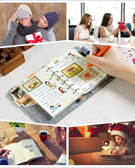 A7 Planner Refill,4 Pcs per Set, Dot Mattrix Paper, with Label Stickers Gift,Mini Binder Refills for 6 Ring Mini Planners,6 hole/100gsm Thick Paper/4.84 x 3.23'', Harphia