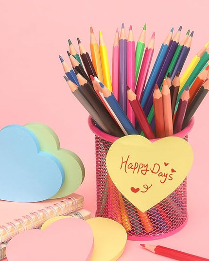 Heart Shape Sticky Notes 4 Color Pastel Colorful Sticky Pad 75 Sheets/Pad Self-Sticky Note Pads