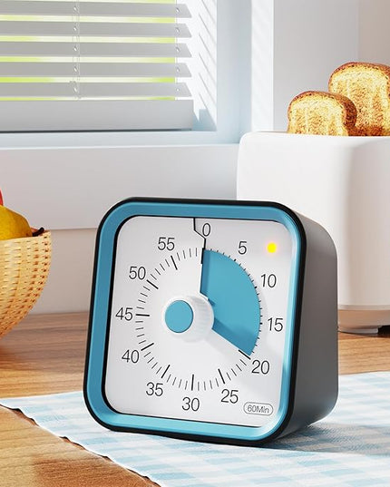 InfPokid Visual Timer for Kids with Pause Function, 60 Minute Countdown Timer for Kids Desk Study, Teaching, Kitchen Cooking, Office Meetings, Time Management for ADHD (Black)