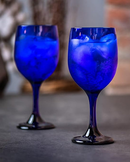 Libbey Premiere Cobalt Wine Glasses, 11.5 ounce, Set of 12