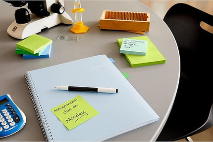 Post-it Super Sticky Notes, Assorted Bright Colors, 3x3 in, 15 Pads, 45 Sheets/Pad, 2X The Sticking Power, Recyclable, Multi-Color (Pack of 6)