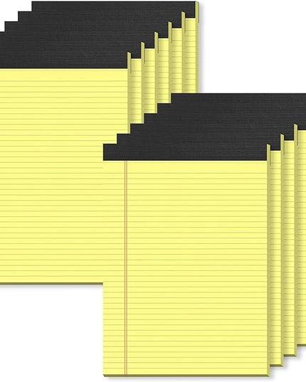 Yellow Legal Pads 8.5 x 11 College Ruled - 12 Pack Yellow Paper Tablets 8 1/2 x 11 Note Pads - Perforated Yellow Pads 8.5 x 11 Double-Size Printing Notepad 30 Sheets each Note Pad for Office School