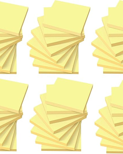 (48 Pack) Sticky Notes 3x3 in Yellow, Clean Removal, Recyclable, Self-Stick Pads, Easy to Post for Home, Office, Notebook