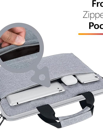 Laptop Case Shoulder Bag for 14 Inch MacBook Pro, 15 Inch Macbook A1707/A1990/A2941/A3114, 14-15 Inch Laptop Computer, Protective Polyester Computer Portable Bag Briefcase with Handle, Gray