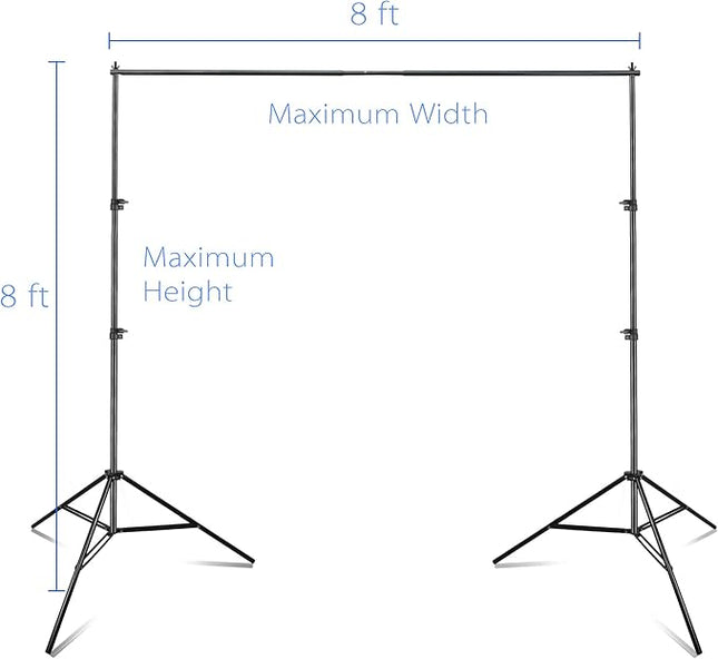 EMART Photography Backdrop Stand, 8 x 8 ft Adjustable Photo Background Holder, Back Drop Banner Support Frame Kit for Photoshoot Video Studio, Birthday Party