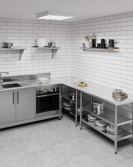 AmGood 48" Long X 6" Deep Stainless Steel Wall Shelf | NSF Certified | Appliance & Equipment Metal Shelving | Kitchen, Restaurant, Garage, Laundry, Utility Room