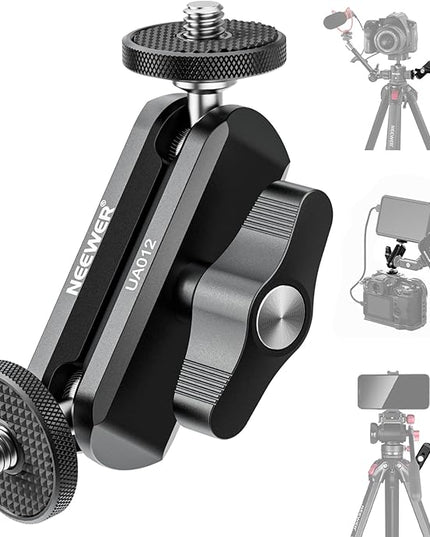 NEEWER Flexible Articulating Magic Arm with Dual Ball Heads, CNC Machined Aluminum Alloy with 1/4" Screws&Holes for Camera Monitor, LED Light, Microphone, Tripod, Compatible with SmallRig Cage, UA012