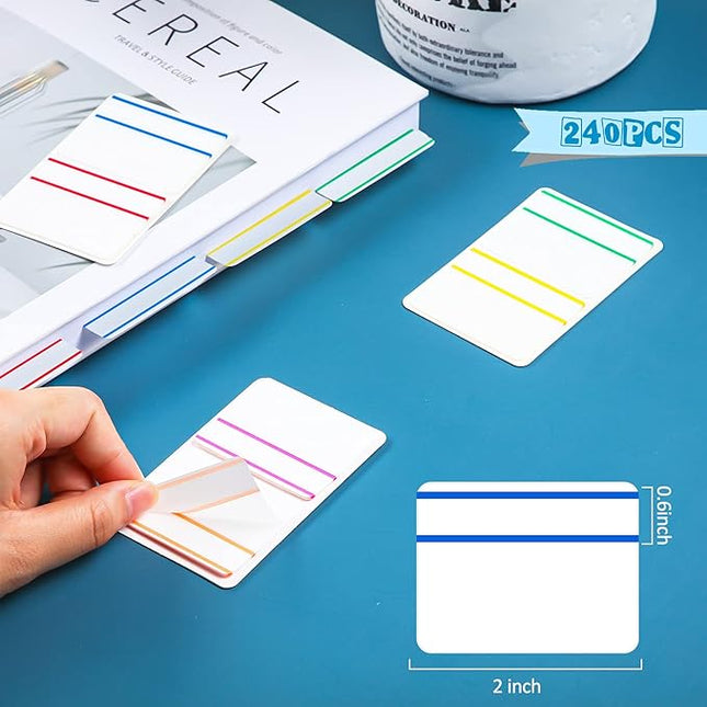 Tenare 2 Inch Sticky Tabs Adhesive Flag Index Writable and Repositionable File Tabs Colored Page Markers Labels for Books and Classify Files Binder File Folders(240 Pieces)