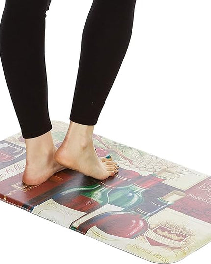 J&V TEXTILES Anti Fatigue Cushioned Comfort Mat, Ergonomically Durable, Supportive, Padded, Thick and Washable, Stain-Resistant, Kitchen, Garage, Office Standing Desk Mats (Favorite Reds)
