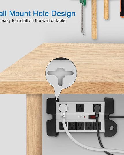 Heavy Duty Surge Protector for Appliances, 8 Outlet Workshop Power Strip with 1200 Joules, Metal with 6FT Extension Cord and Wide Spaced. Grey